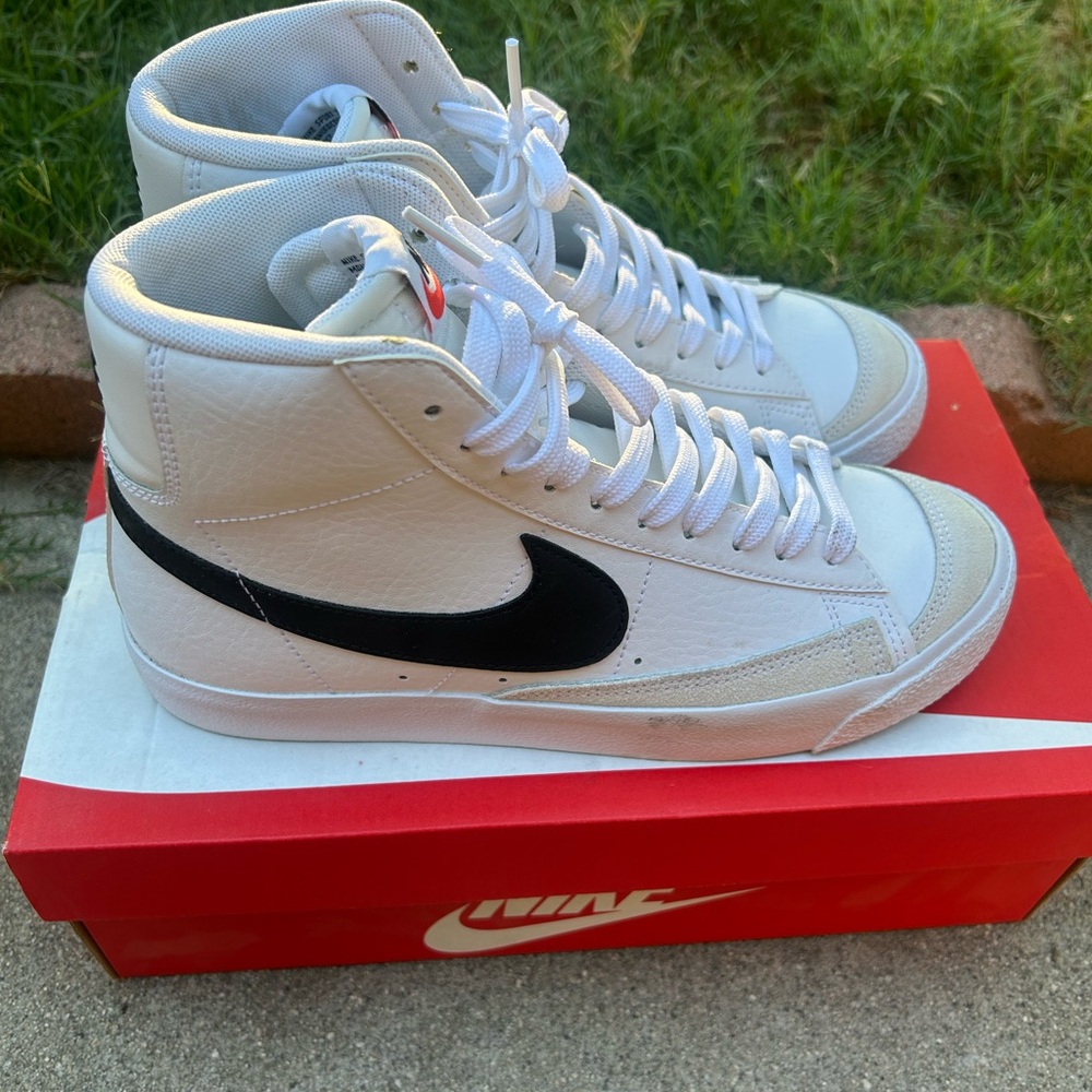 Nike Women’s White and Black High-Top Sneakers